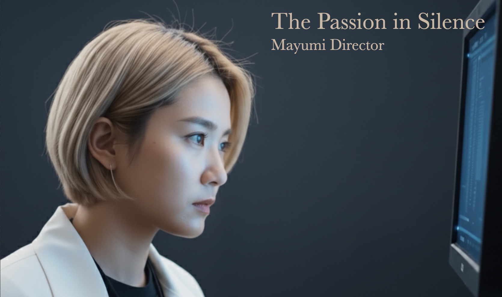 Mayumi Director side profile — The Passion in Silence